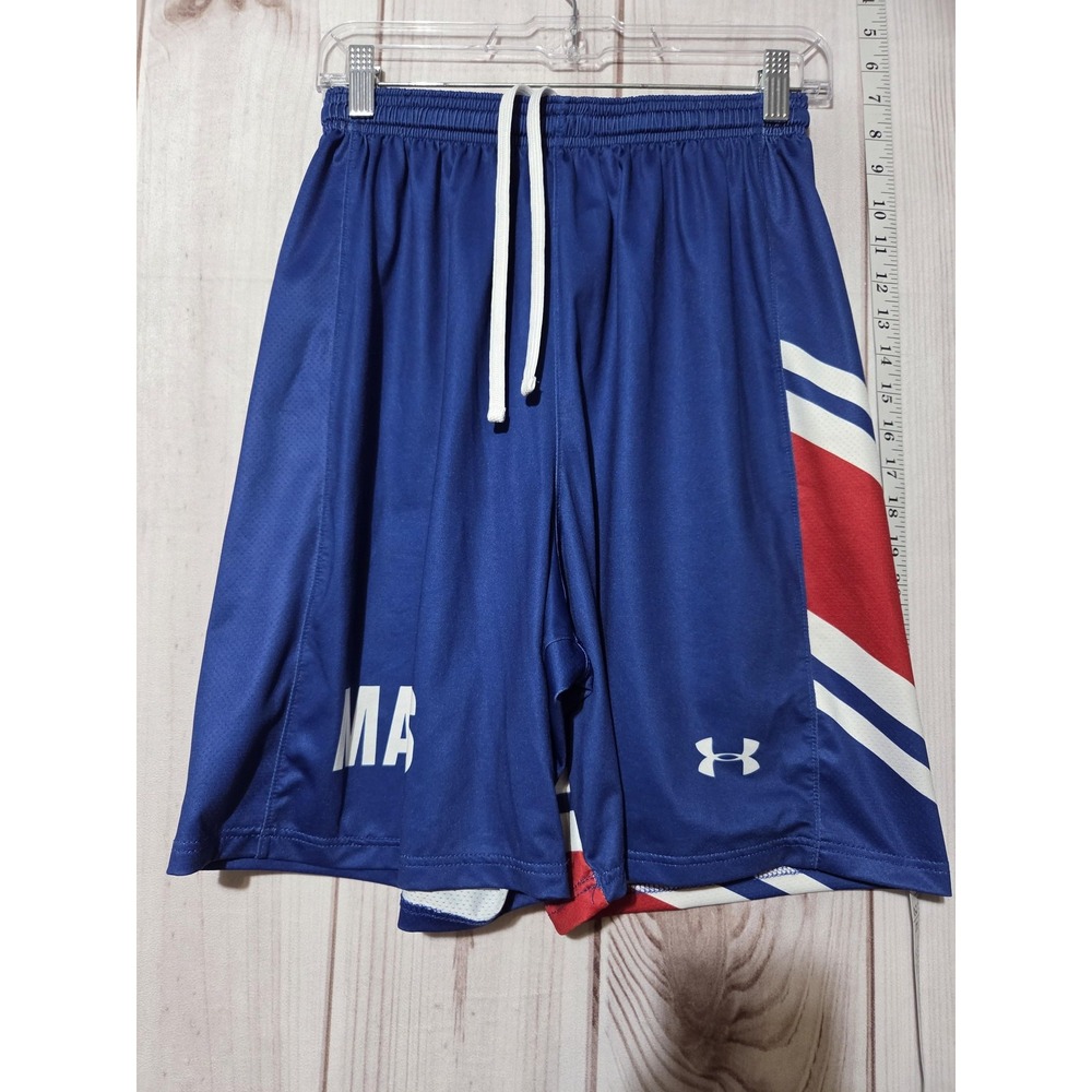 Under Armour Shorts Mens Medium Blue Athletic Basketball Mavs Drawstring Mesh